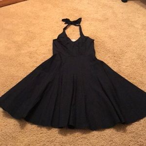 NWT Ann Taylor Fit and Flare Navy Halter dress, 4p
